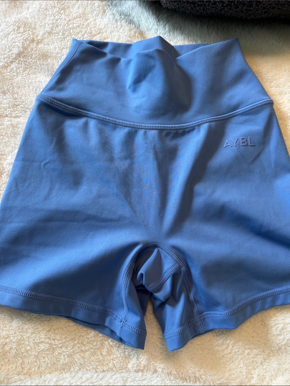 AYBL High-Waist Compression Bike Shorts — Periwinkle Blue